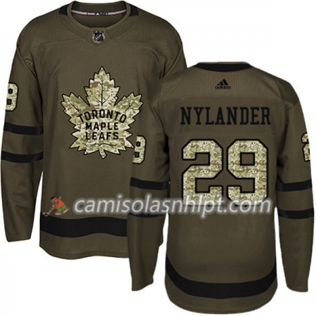 Camisola Toronto Maple Leafs William Nylander 29 Adidas 2017-2018 Camo Verde Authentic - Homem